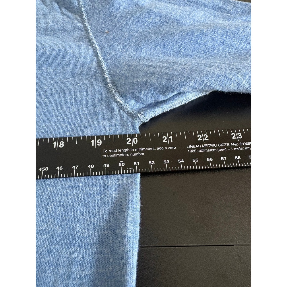 LL Bean River Driver's Shirt Mens Large Tall Blue Henley Wool Blend Made in USA - Picture 7 of 7
